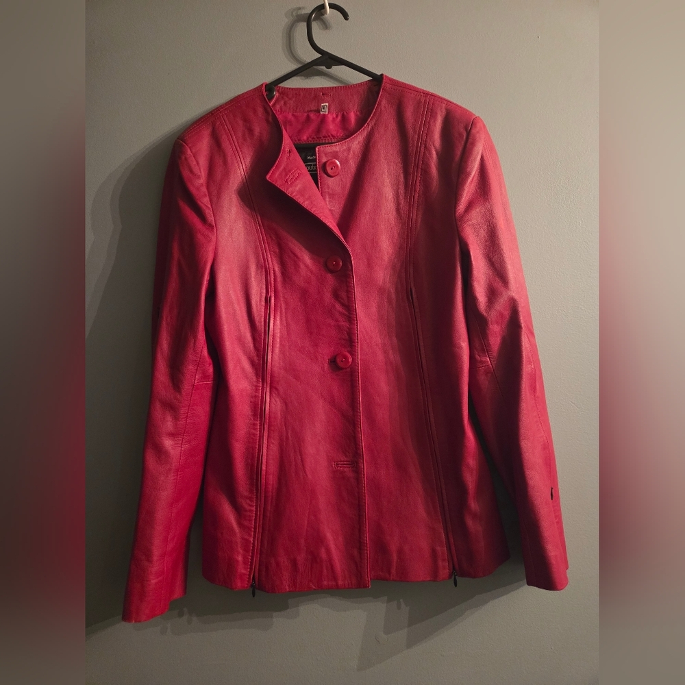 Vintage Boutique Of Leathers Women's Red Leather Jacket